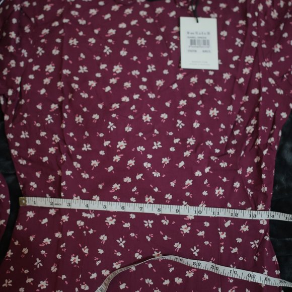 NWT Bardot & Revolve Burgundy Floral Open Back Midi Dress. - Picture 14 of 14